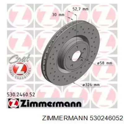 530246052 Zimmermann freno de disco delantero