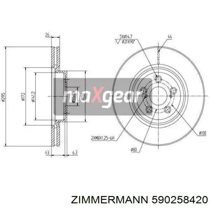 590.2584.20 Zimmermann freno de disco delantero