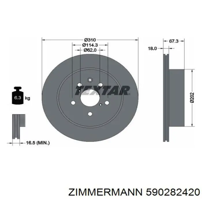 590282420 Zimmermann disco de freno trasero