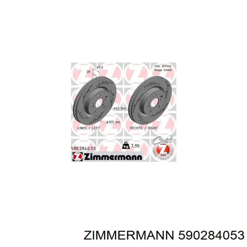 590284053 Zimmermann freno de disco delantero