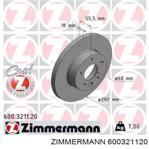 600321120 Zimmermann freno de disco delantero