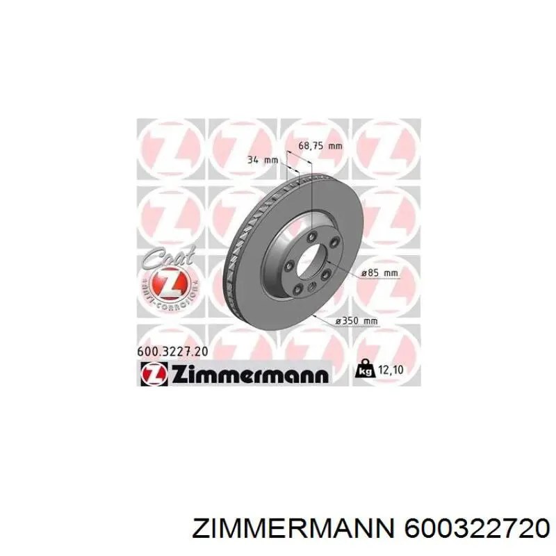 600322720 Zimmermann freno de disco delantero