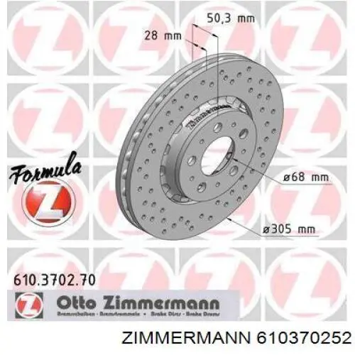 610.3702.52 Zimmermann freno de disco delantero