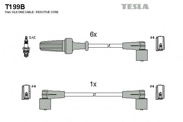 T199B Tesla juego de cables de encendido