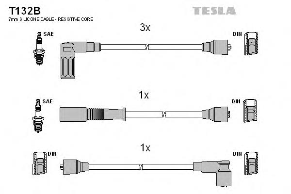 T132B Tesla juego de cables de encendido