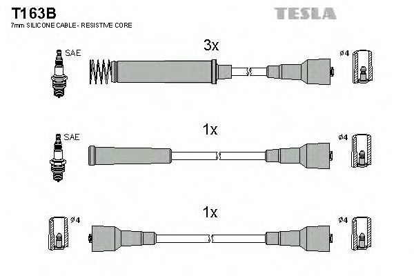 T163B Tesla juego de cables de encendido