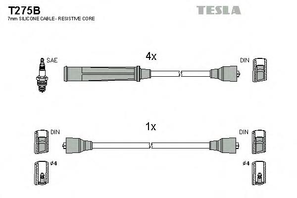 T275B Tesla juego de cables de encendido