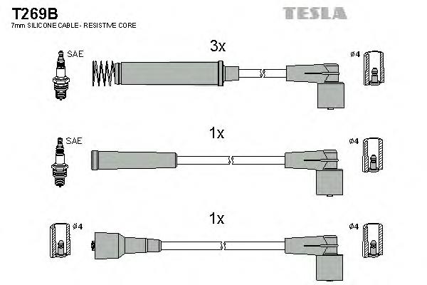 T269B Tesla juego de cables de encendido