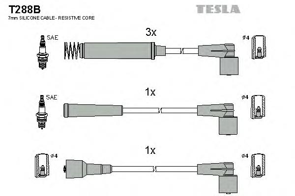 T288B Tesla juego de cables de encendido