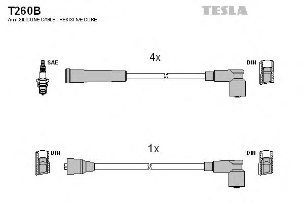 T260B Tesla juego de cables de encendido