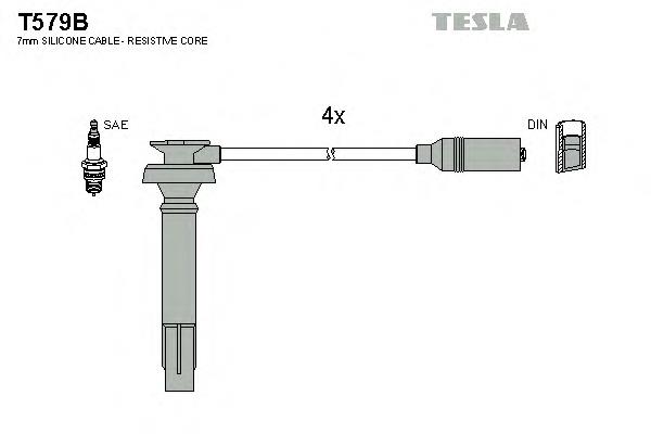 T579B Tesla juego de cables de encendido