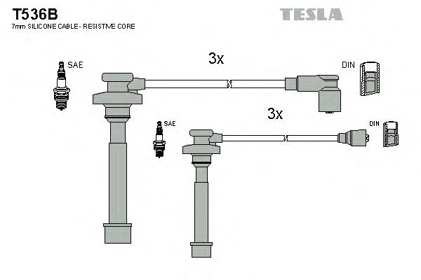 T536B Tesla juego de cables de encendido