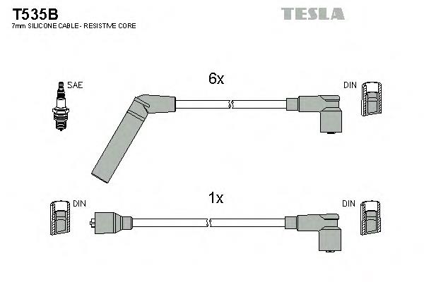 T535B Tesla juego de cables de encendido