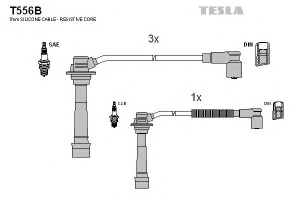 T556B Tesla juego de cables de encendido