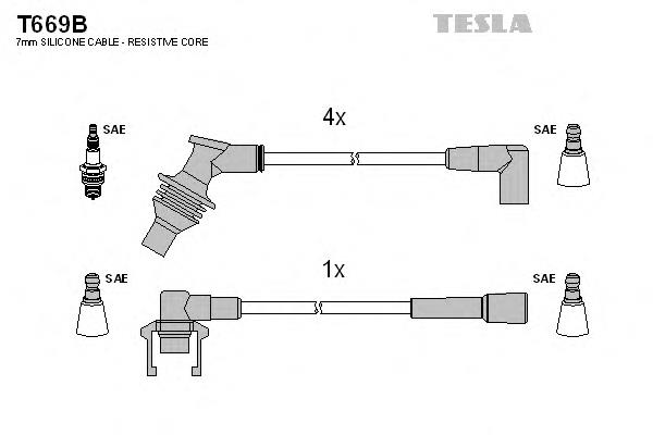 T669B Tesla juego de cables de encendido