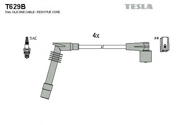 T629B Tesla juego de cables de encendido