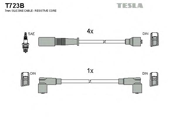 T723B Tesla juego de cables de encendido