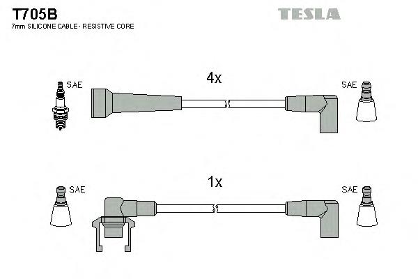 T705B Tesla juego de cables de encendido