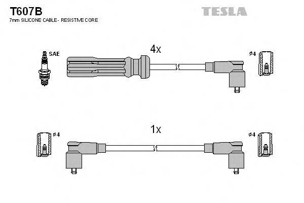 T607B Tesla juego de cables de encendido