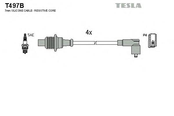 T497B Tesla juego de cables de encendido