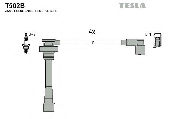 T502B Tesla juego de cables de encendido