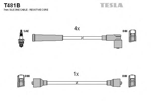 Juego de cables de encendido T481B Tesla