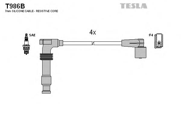 T986B Tesla juego de cables de encendido