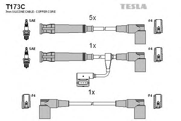 T173C Tesla juego de cables de encendido