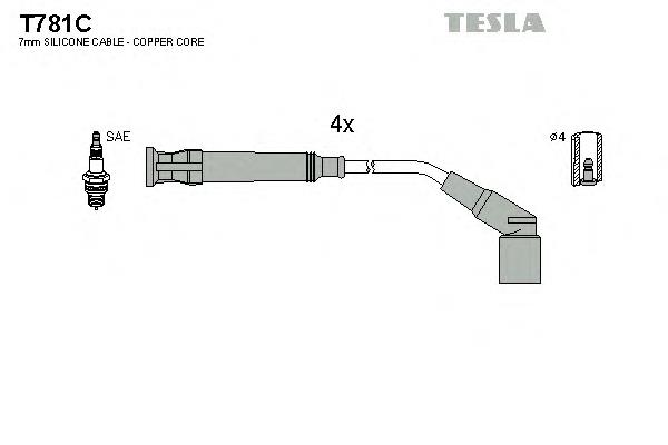 T781C Tesla juego de cables de encendido