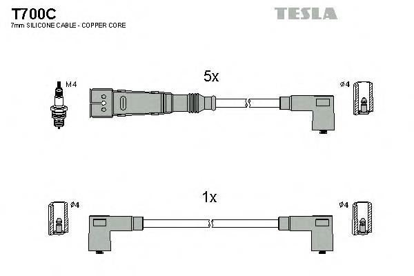 T700C Tesla juego de cables de encendido