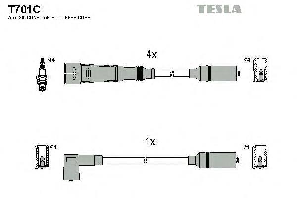 T701C Tesla juego de cables de encendido