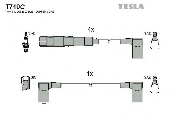 T740C Tesla juego de cables de encendido