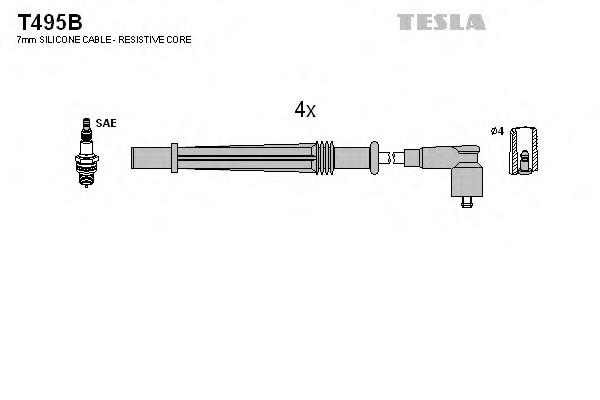 T495B Tesla juego de cables de encendido