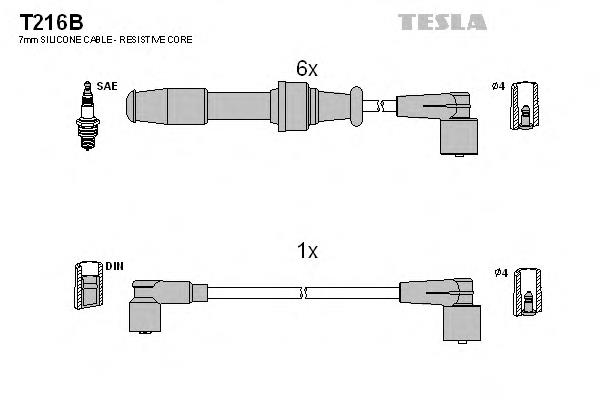 T216B Tesla juego de cables de encendido