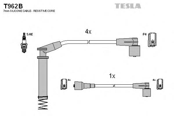 T962B Tesla juego de cables de encendido