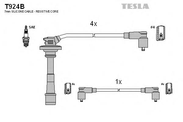 T924B Tesla juego de cables de encendido