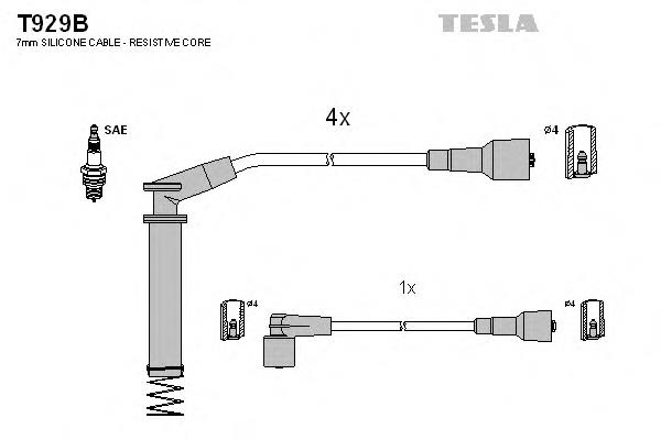 T929B Tesla juego de cables de encendido