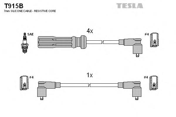 T915B Tesla juego de cables de encendido