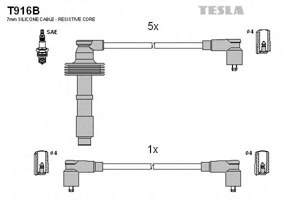 T916B Tesla juego de cables de encendido