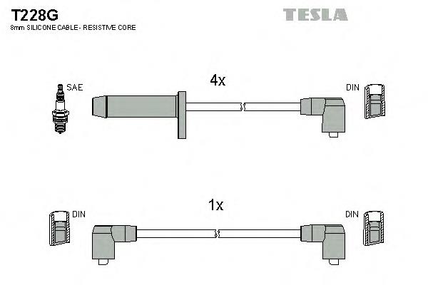 T228G Tesla juego de cables de encendido