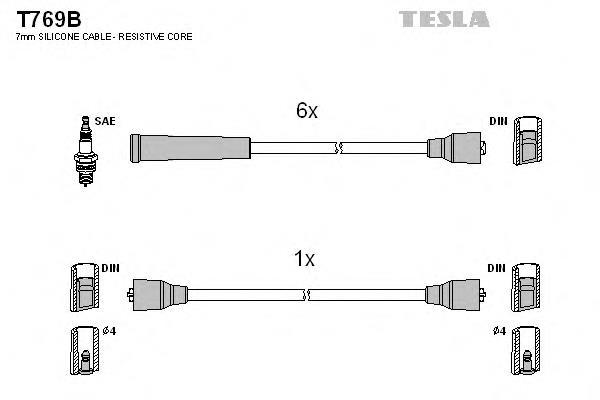 T769B Tesla juego de cables de encendido