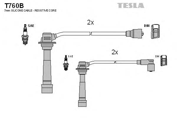 T760B Tesla juego de cables de encendido