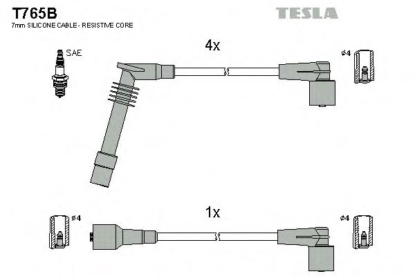 T765B Tesla juego de cables de encendido