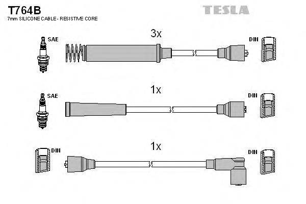 T764B Tesla juego de cables de encendido