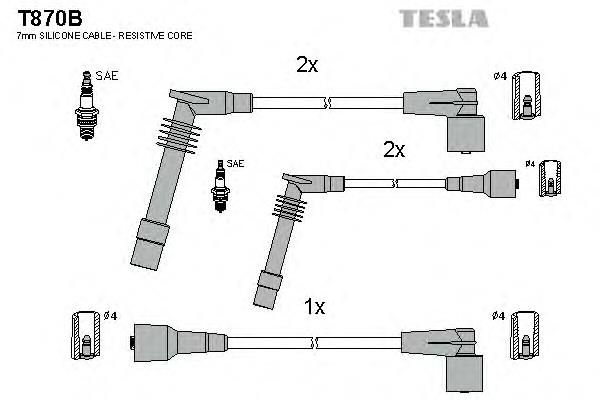 T870B Tesla juego de cables de encendido