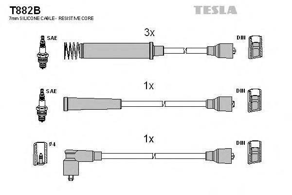 T882B Tesla juego de cables de encendido