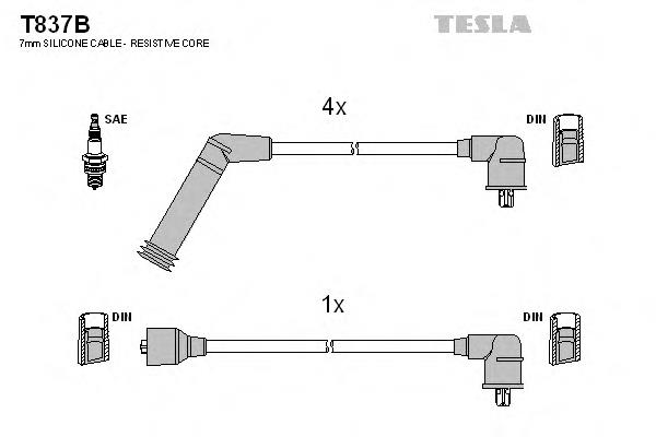 T837B Tesla juego de cables de encendido