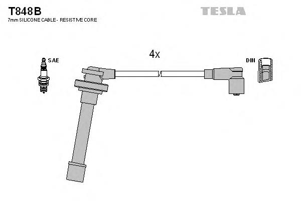 T848B Tesla juego de cables de encendido