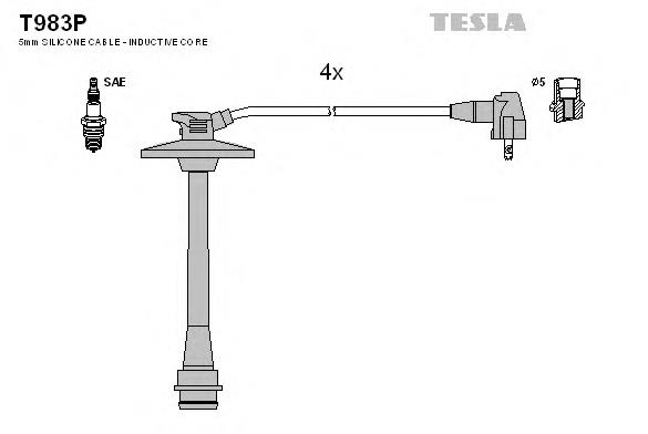 T983P Tesla juego de cables de encendido