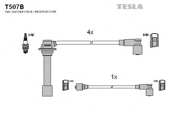 T507B Tesla juego de cables de encendido